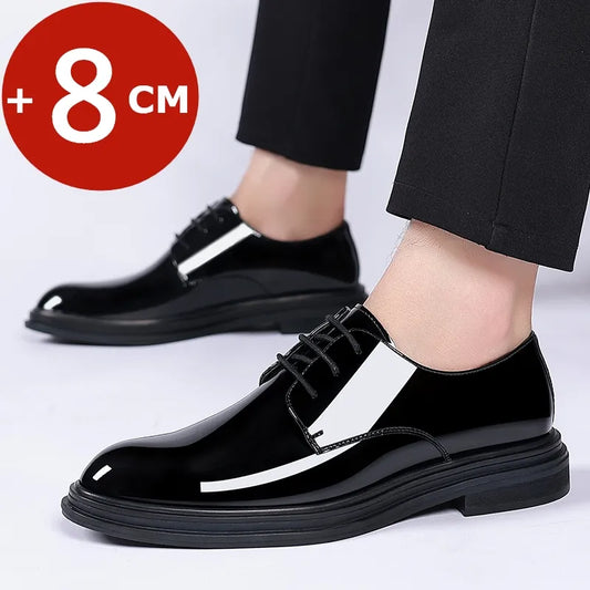 8CM Modern Elegance: Men's Derby Dress Shoes
