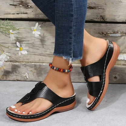 Beautiful Women's Sandals - with Thick Wedge Heel