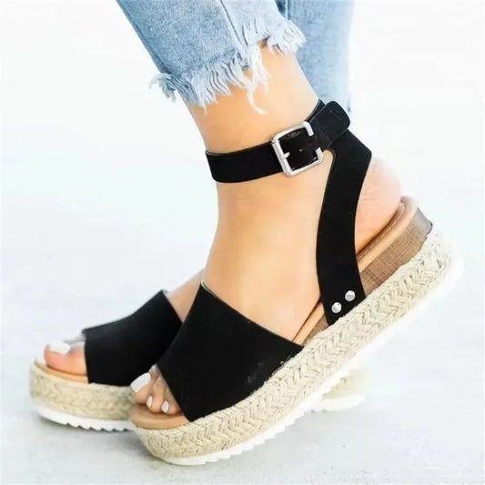 Buckle Strap Platform Women's Sandals