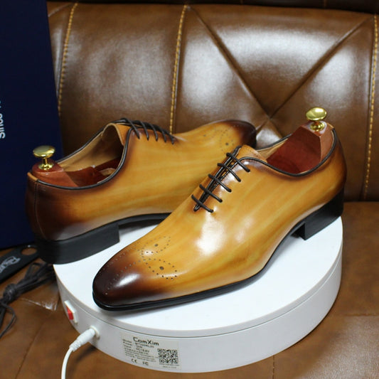 Italian Men's Dress Shoes. Genuine Leather Oxfords